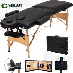 wooden foldable massage bed (black)